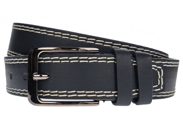 Curea barbati, eleganta, latime 3.7cm, Negru, piele eco - CK134N